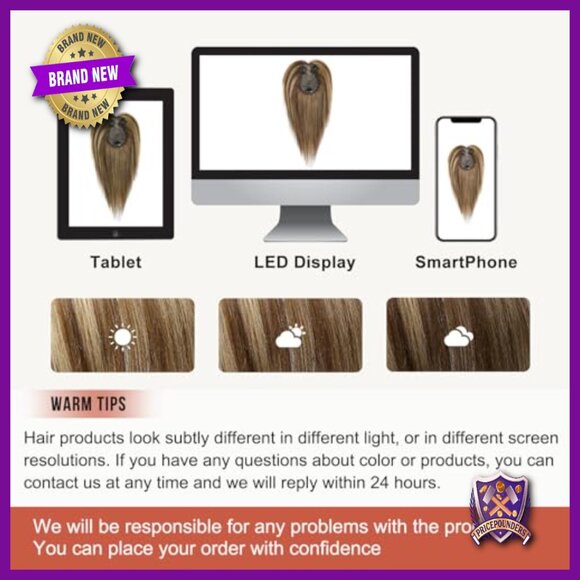 10 Inch Human Hair Topper for Thinning Hair, 360° Full Coverage Clip-In Bangs